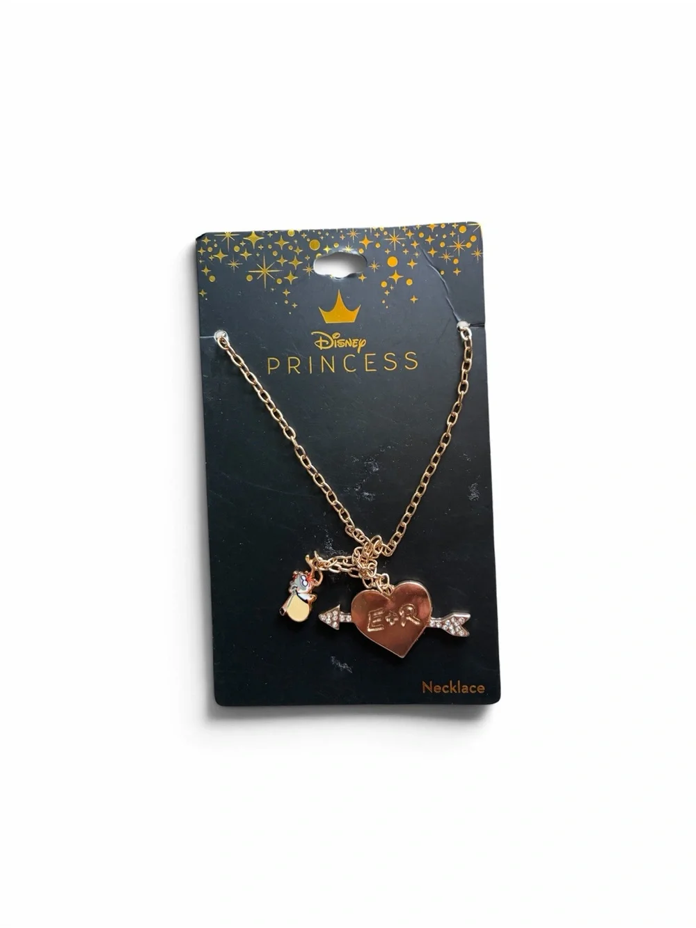 Disney Princess Rose Gold Heart & Arrow Charm Necklace - Kids Accessories